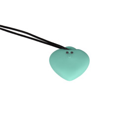 Мини-вибратор «Сердечко» на шнурке, 9 режимов, зелёный FairyGasm PleasureStone Green