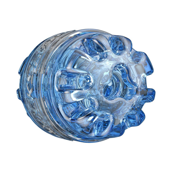 Мастурбатор прозрачный, компактный, отлично для пар и минета, синий Fleshlight Quickshot Turbo Blue Ice