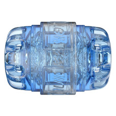 Мастурбатор прозрачный, компактный, отлично для пар и минета, синий Fleshlight Quickshot Turbo Blue Ice