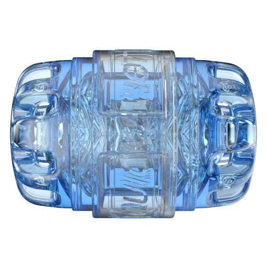 Мастурбатор прозрачный, компактный, отлично для пар и минета, синий Fleshlight Quickshot Turbo Blue Ice