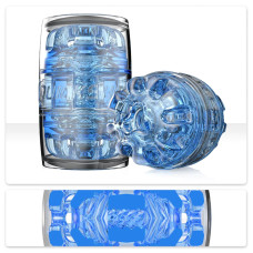 Мастурбатор прозорий, компактний, відмінно для пар і мінету, синій Fleshlight Quickshot Turbo Blue Ice