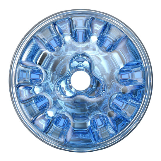 Мастурбатор прозрачный, компактный, отлично для пар и минета, синий Fleshlight Quickshot Turbo Blue Ice