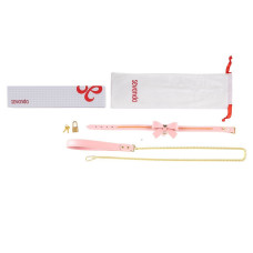 Шкіряний нашийник з повідцем, рожевий Lockink Sevanda Love Heart Love Heart Butterfly Leather Collar Set Pink