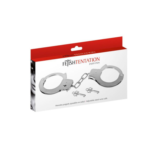 Металеві наручники для сексу Fetish Tentation Adjustable Metal Wrist Cuffs