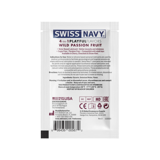 Пробник Swiss Navy 4 In 1 Wild Passion Fruit, 5 ml