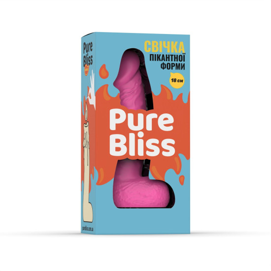 Свеча в виде члена, розовая Pure Bliss BIG Pink, 18 см