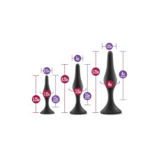 Набір анальних пробок для новачків, чорний Blush Luxe Beginner Plug Kit Black