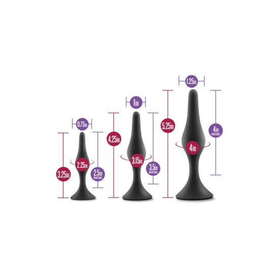 Набор анальных пробок для новичков, черный Blush Luxe Beginner Plug Kit Black