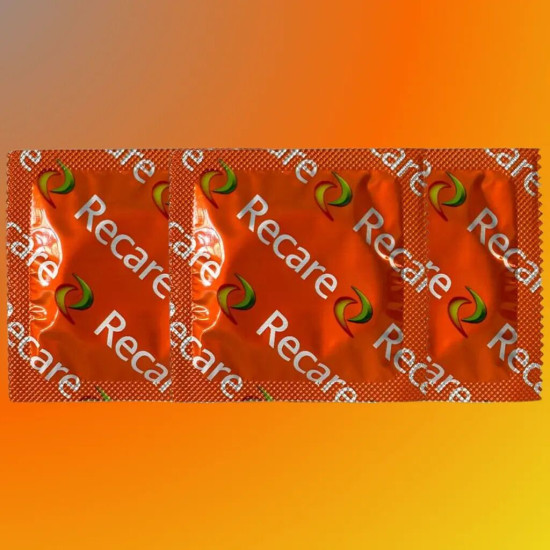 Презервативи з ароматами м'яти, банана та полуниці, 3 шт Recare Color Fruit Flavour Condoms