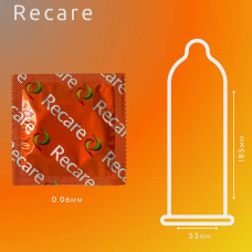 Презервативи з ароматами м'яти, банана та полуниці, 3 шт Recare Color Fruit Flavour Condoms