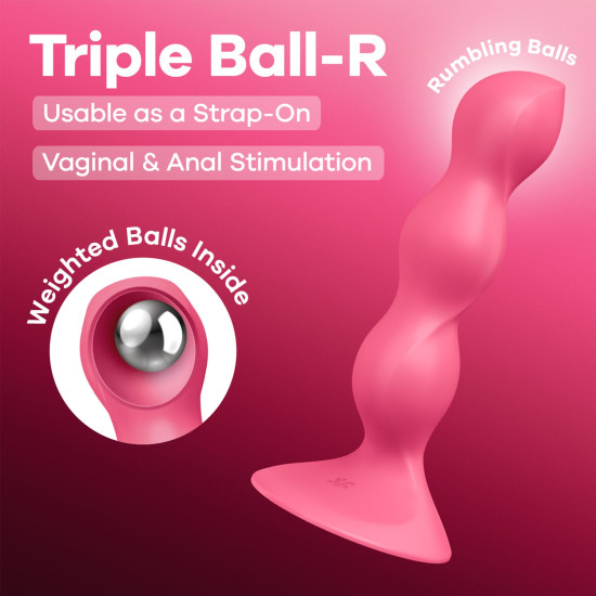 Анальный стимулятор-бусины Satisfyer Triple Ball-R Red