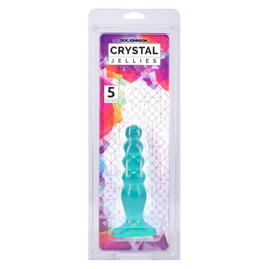 Дилдо, длина 12.7 см, бирюзовый Doc Johnson Crystal Jellies - Anal Delight - 5 Inch - Teal