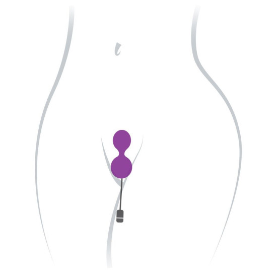 Вагінальні кульки з вібрацією, діаметр 3,7 см, фіолетові Adrien Lastic Kegel Vibe Purple