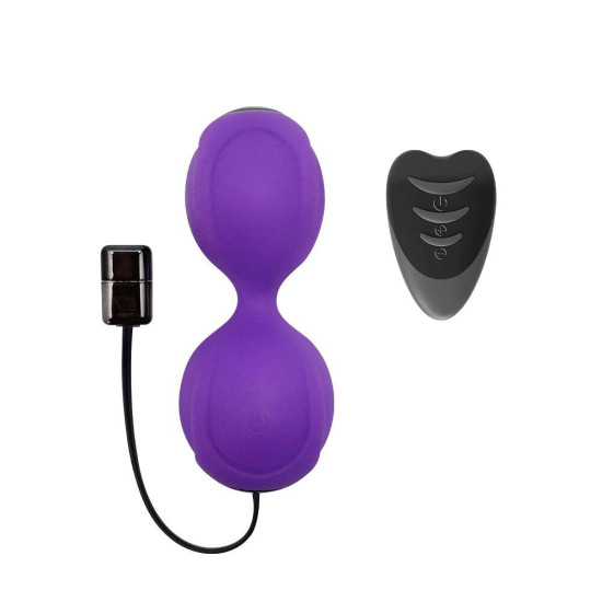 Вагінальні кульки з вібрацією, діаметр 3,7 см, фіолетові Adrien Lastic Kegel Vibe Purple