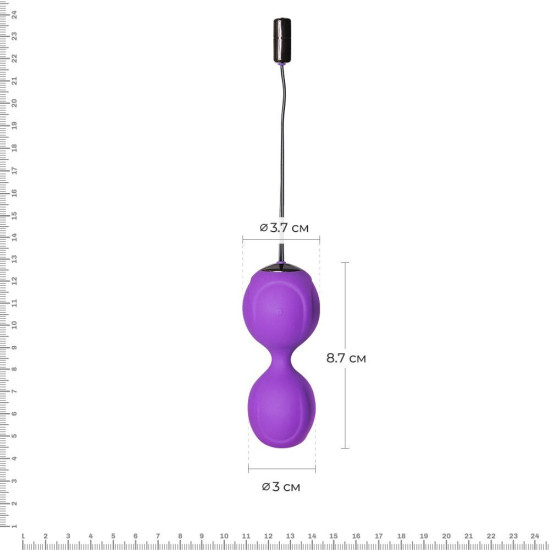 Вагінальні кульки з вібрацією, діаметр 3,7 см, фіолетові Adrien Lastic Kegel Vibe Purple