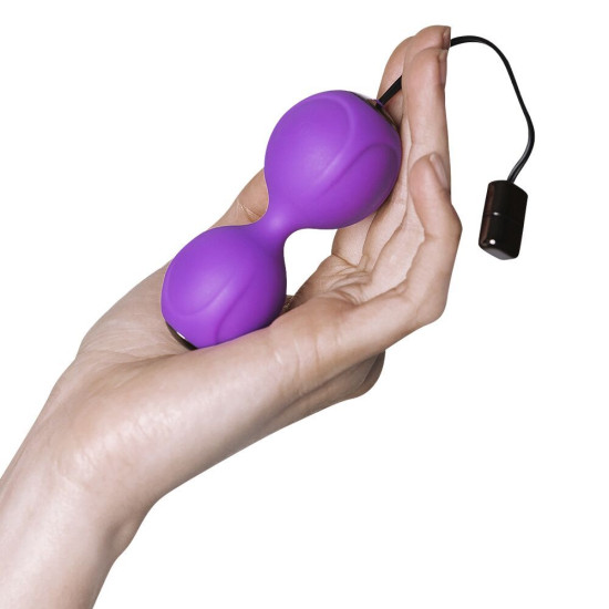 Вагінальні кульки з вібрацією, діаметр 3,7 см, фіолетові Adrien Lastic Kegel Vibe Purple