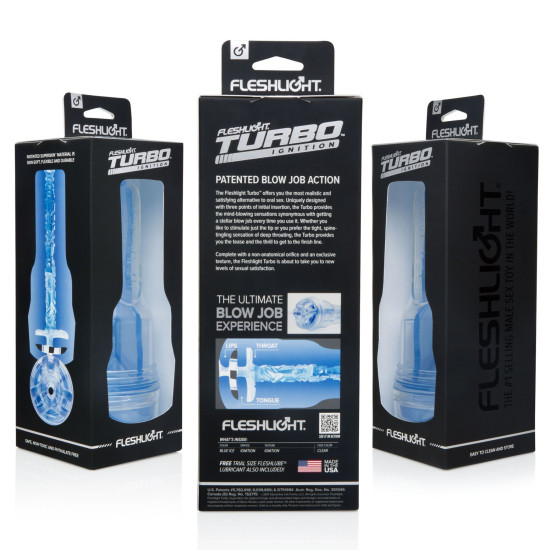 Мастурбатор-імітатор мінету Fleshlight Turbo Ignition Blue Ice