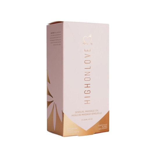 Масажна олія з олією насіння конопель та ароматом білого шоколаду HighOnLove Massage Oil Decadent White Chocolate, 120 ml