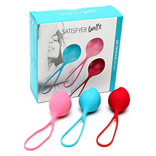 Монолитные вагинальные шарики (3 шт), диаметр 3,8 см, вес 62–82–98 г Satisfyer Strengthening Balls