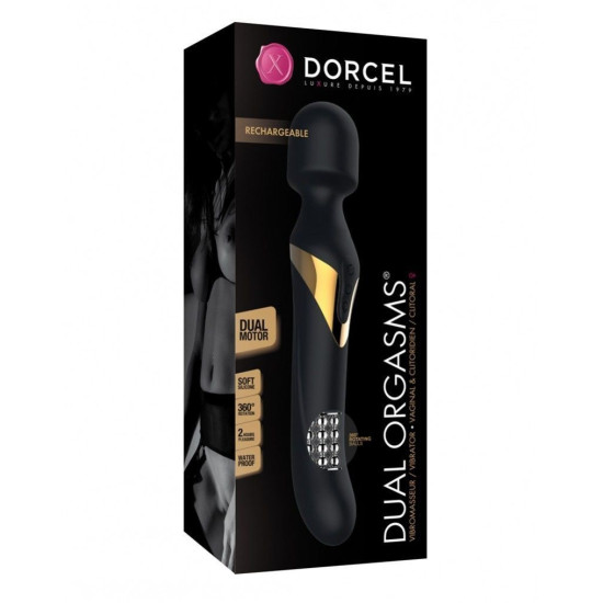 Вібромасажер 2-в-1 з перловим масажем, золотистий Dorcel Dual Orgasms Gold