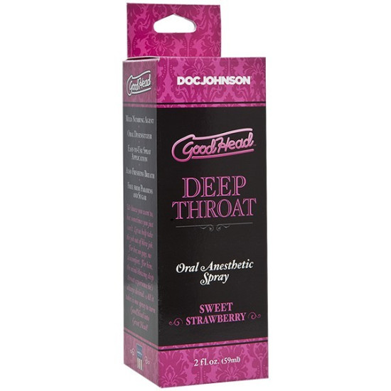 Спрей для глибокого мінету зі смаком полуниці Doc Johnson GoodHead DeepThroat Spray Sweet Strawberry, 59 ml