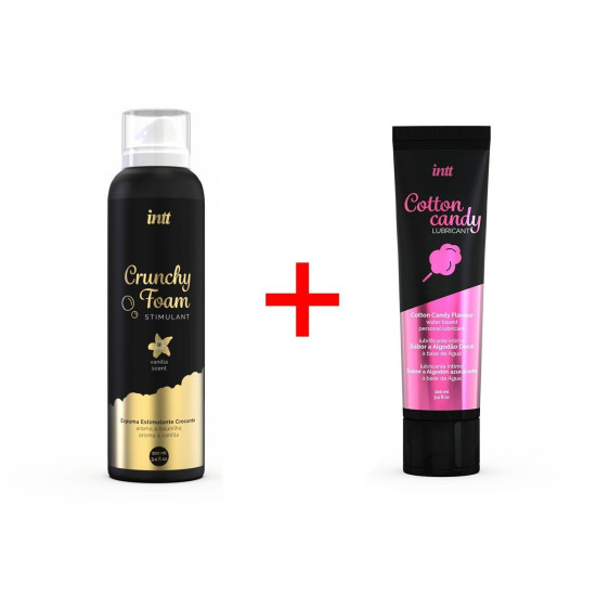 Набор смазок: массажная пена Crunchy Foam Vanilla, 150 ml и съедобная смазка Cotton Candy, 100 ml INTT Promo 2