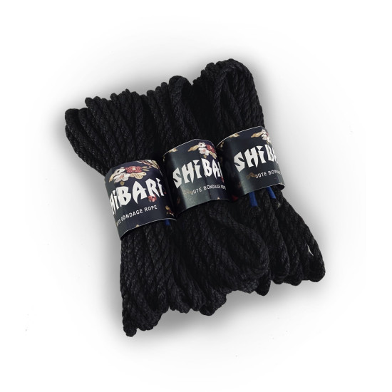 Веревка для шибари и эротического связывания, джутовая, черная Feral Feelings Shibari Rope Black, 8 м