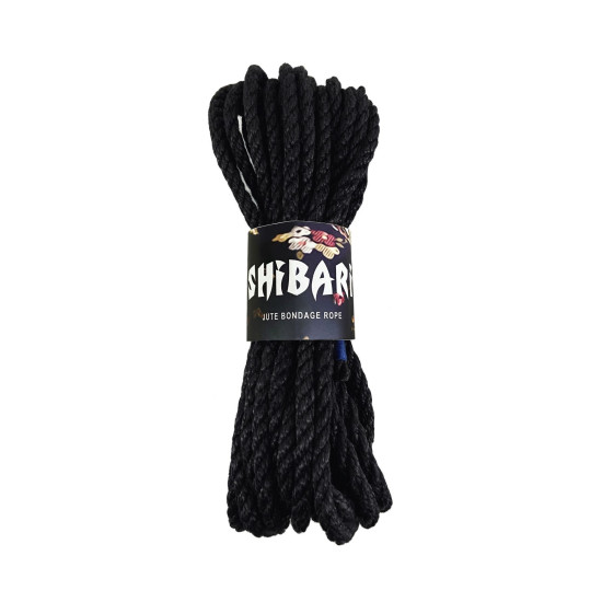 Веревка для шибари и эротического связывания, джутовая, черная Feral Feelings Shibari Rope Black, 8 м