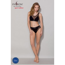 Топ із прозорою вставкою, чорний Passion PS002 Top Black, L