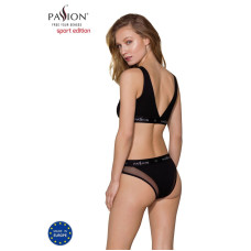 Топ із прозорою вставкою, чорний Passion PS002 Top Black, L