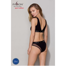 Топ із прозорою вставкою, чорний Passion PS002 Top Black, L