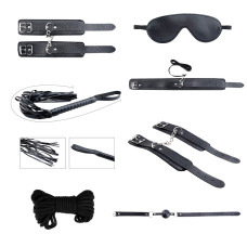 Набір БДСМ аксесуарів (8 предметів), чорний Alive Secret Desires Black BDSM Kit