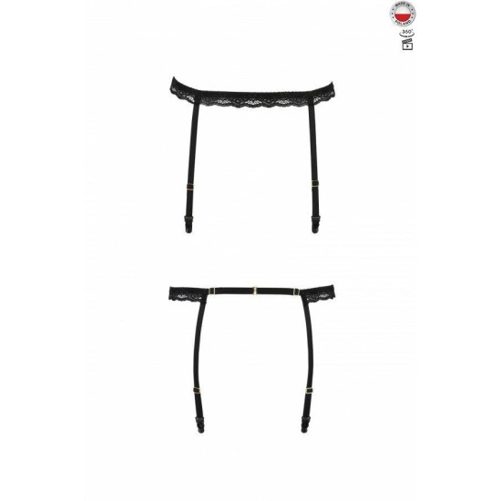 Пояс-стрепы для чулок, черный Passion Exclusive Shelly Garter Belt Black, XXL/XXXL