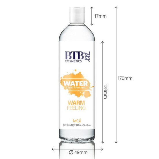 Разогревающая интимная смазка на водной основе BTB Warm Feeling, 250 ml