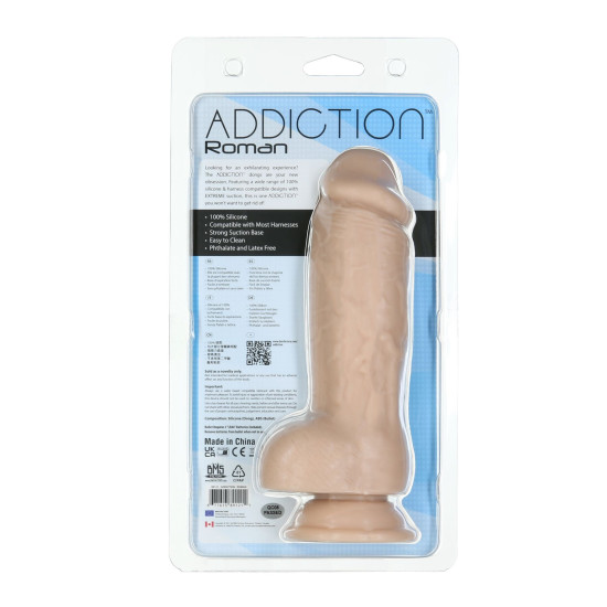Реалістичний фалоімітатор, довжина 22 см, діаметр 6 см - Addiction Roman 8» Girthy Dong