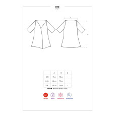 Сатиновый открытый пеньюар на поясе, чёрный Obsessive 810-PEI-1 Peignoir Black, 2XL/3XL