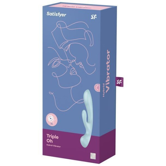 Вібратор-кролик, синій Satisfyer Triple Oh Blue