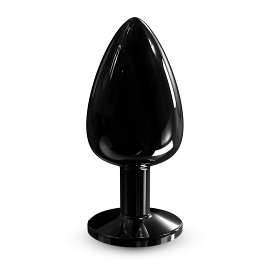 Металева анальна пробка з кристалом, діаметр 4,1 см, чорна Dorcel Diamond Plug Black, L