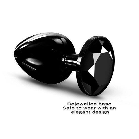 Металева анальна пробка з кристалом, діаметр 4,1 см, чорна Dorcel Diamond Plug Black, L
