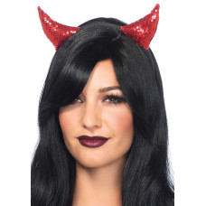Дьявольские рожки с пайетками, красные Leg Avenue Sequin Devil Horns