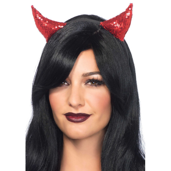 Дьявольские рожки с пайетками, красные Leg Avenue Sequin Devil Horns