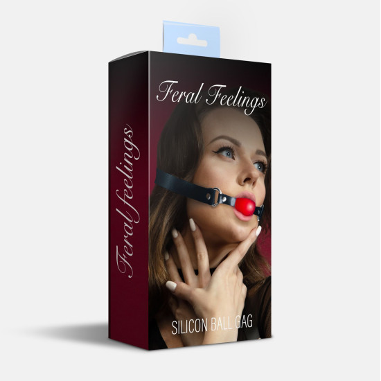Силіконовий кляп, чорно-червоний Feral Feelings Silicon Ball Gag Black/Red