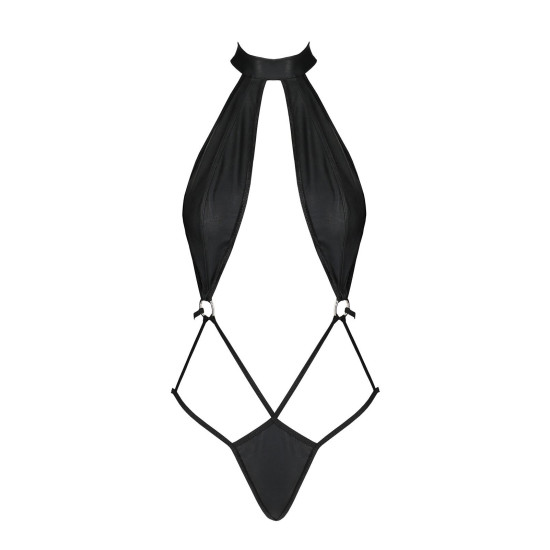 Боди-халтер из экокожи, чёрное Passion Jannies Body Black, S/M