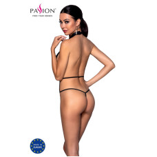 Боді-халтер з екошкіри, чорне Passion Jannies Body Black, S/M