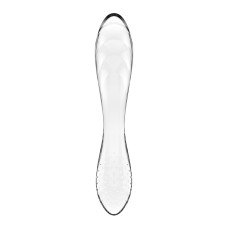 Двосторонній скляний ділдо без стопера, дуже міцний, прозорий Satisfyer Dazzling Crystal 1 Transparent