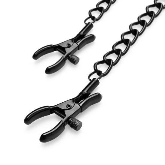 Зажимы для сосков с цепочкой, чёрные Bedroom Fantasies Nipple Clamps With Chain