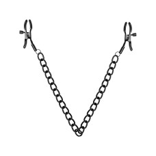 Затискачі для сосків з ланцюжком, чорні Bedroom Fantasies Nipple Clamps With Chain