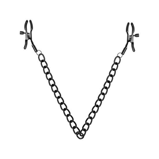Зажимы для сосков с цепочкой, чёрные Bedroom Fantasies Nipple Clamps With Chain
