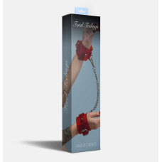 БДСМ наручники из ПВХ, красные/прозрачные Feral Feelings Hand Restraints Red Transparent