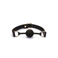 Кляп з екошкіри Liebe Seele Black Organosilicon Ball Gag